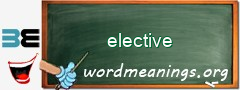 WordMeaning blackboard for elective